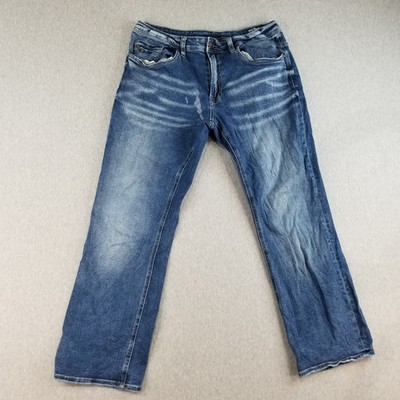 Buffalo Jeans Men's Sz 36x30 Straight Fit Stretch Mat. Med Wash Normcore Comfy