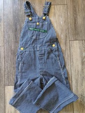KEY IMPERIAL Bib Overalls Pinstripe Blue White Denim Kids Children SIZE 6 EXCEL