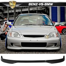Fits 99-00 Honda Civic T-r Style Front Bumper Lip Spoiler Unpainted Black Pp Fits 99-00 Honda Civic T-r Style Front Bumper Lip Spoiler Unpainted Black Pp