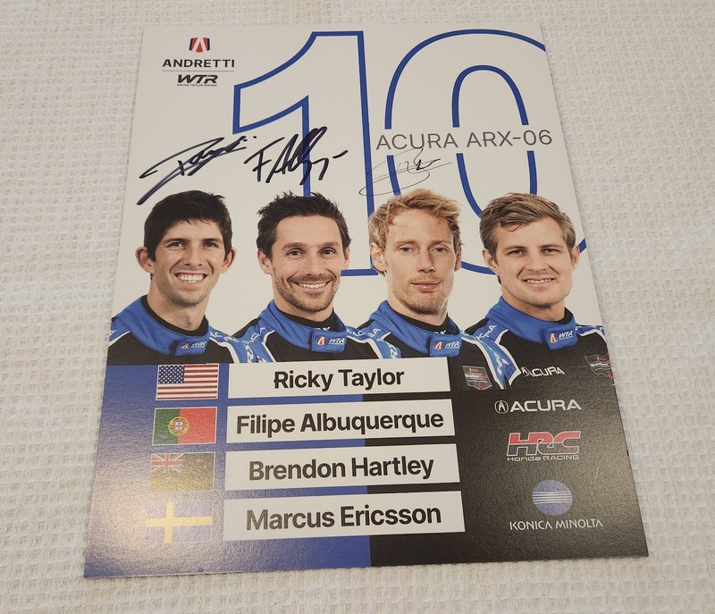 Autographed Wayne Taylor Racing Rolex 24 IMSA postcard