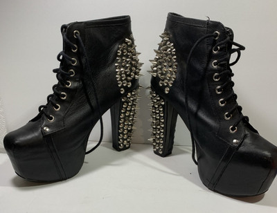 Jeffery Campbell - Havana Last - Spiked Leather Shoes Womens Size 8.5