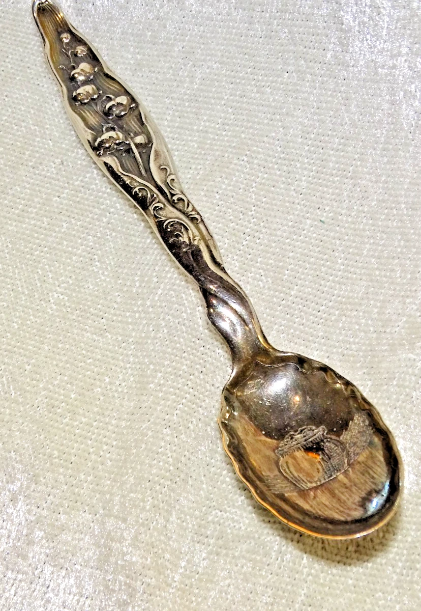 Lily of the Valley Antique US Sterling Silver Souvenir Spoons for
