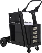 Welding Cart Welding Cart for Welder Plasma Cutter with Wheels, 4 Drawers 220Lbs