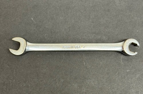 VTG Snap-on Tools RXSM117 Flare Nut Line Wrench 11mm 7mm Metric 6 Point Flank Dr