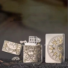 ZORRO ZC9 Windproof Classis Lighter – Brass Dual-side Engraving, Flint Wheel