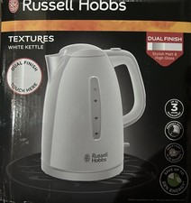 Image of Russell Hobbs 1.7 L Textures Electric Jug Kettle Plastic 3000 W, White - 21270