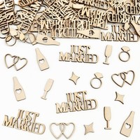Tischdeko Hochzeit 80 StüCk Konfetti Streudeko Holz Just Married Deko