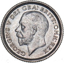 1927 Sixpence - George V British Silver Coin - Superb