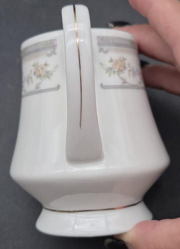 MANCHESTER PATTERN #4145 Floral Porcelain 22K Gold Band Creamer & Sugar Bowl - Picture 5 of 18