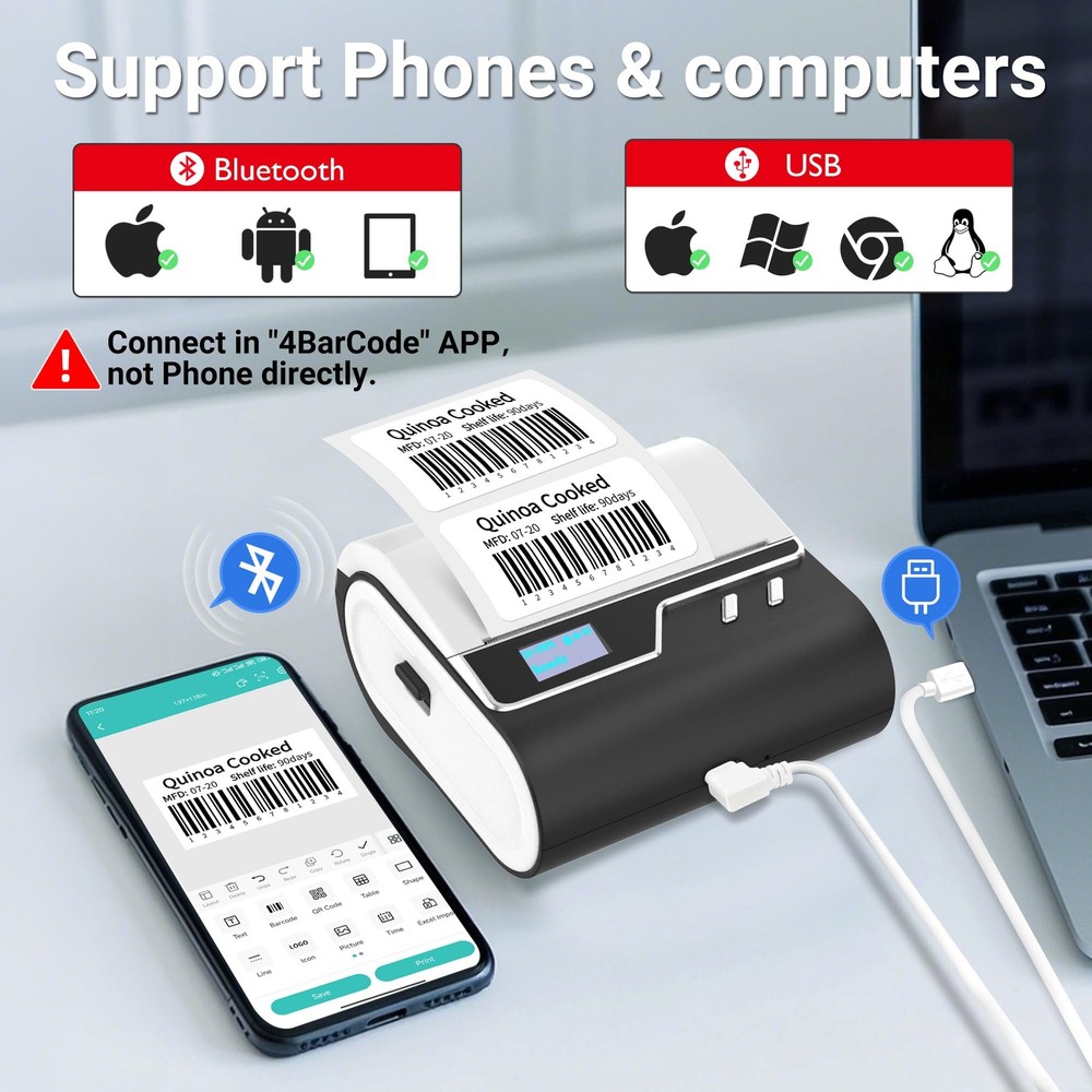 Bluetooth Label Maker Machine Z3 Barcode Printer 2-3 Inch Portable Thermal Sticker Bluetooth Label Maker Machine Z3 Barcode Printer 2-3 Inch Portable Thermal Sticker