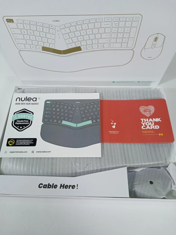 Nulea KM75 Advanced Ergonomic Wireless Keyboard & Mouse Combo Comfortable Black - Image 2 of 4