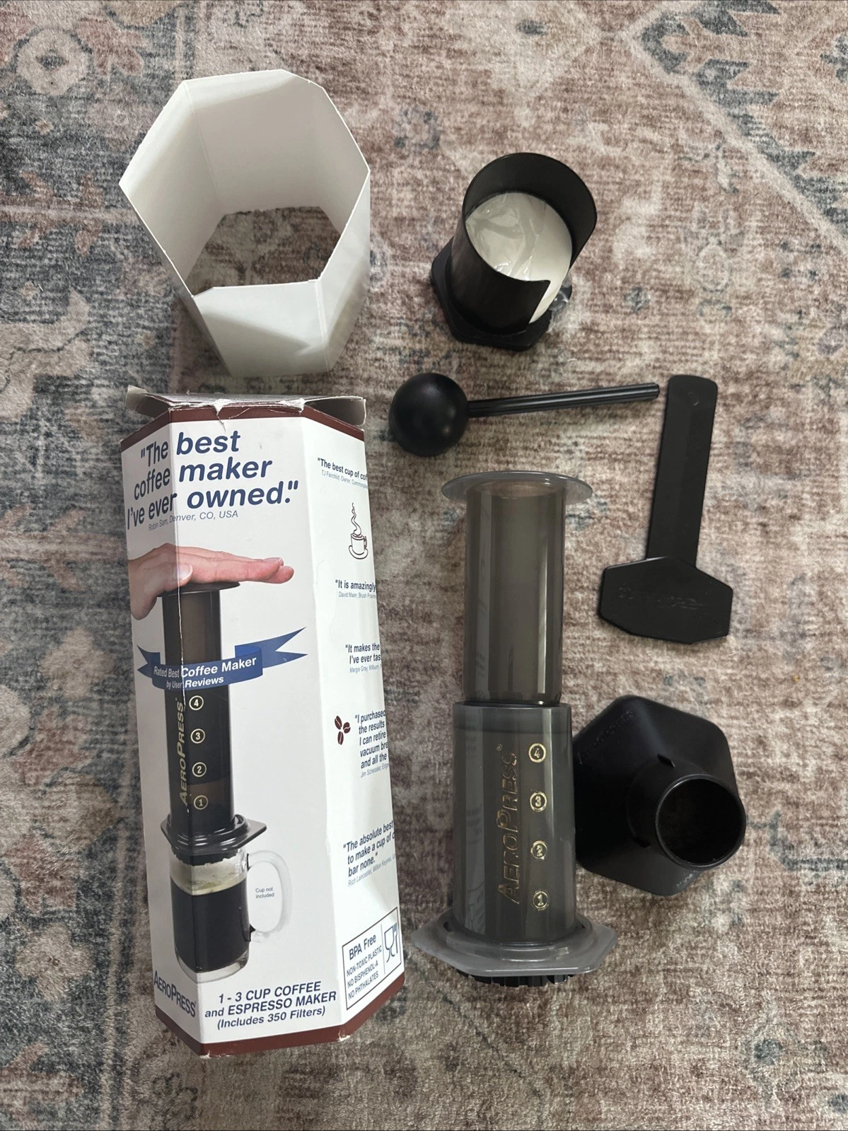 AeroPress Original Coffee and Espresso Maker, 1-3 Cups of Coffee