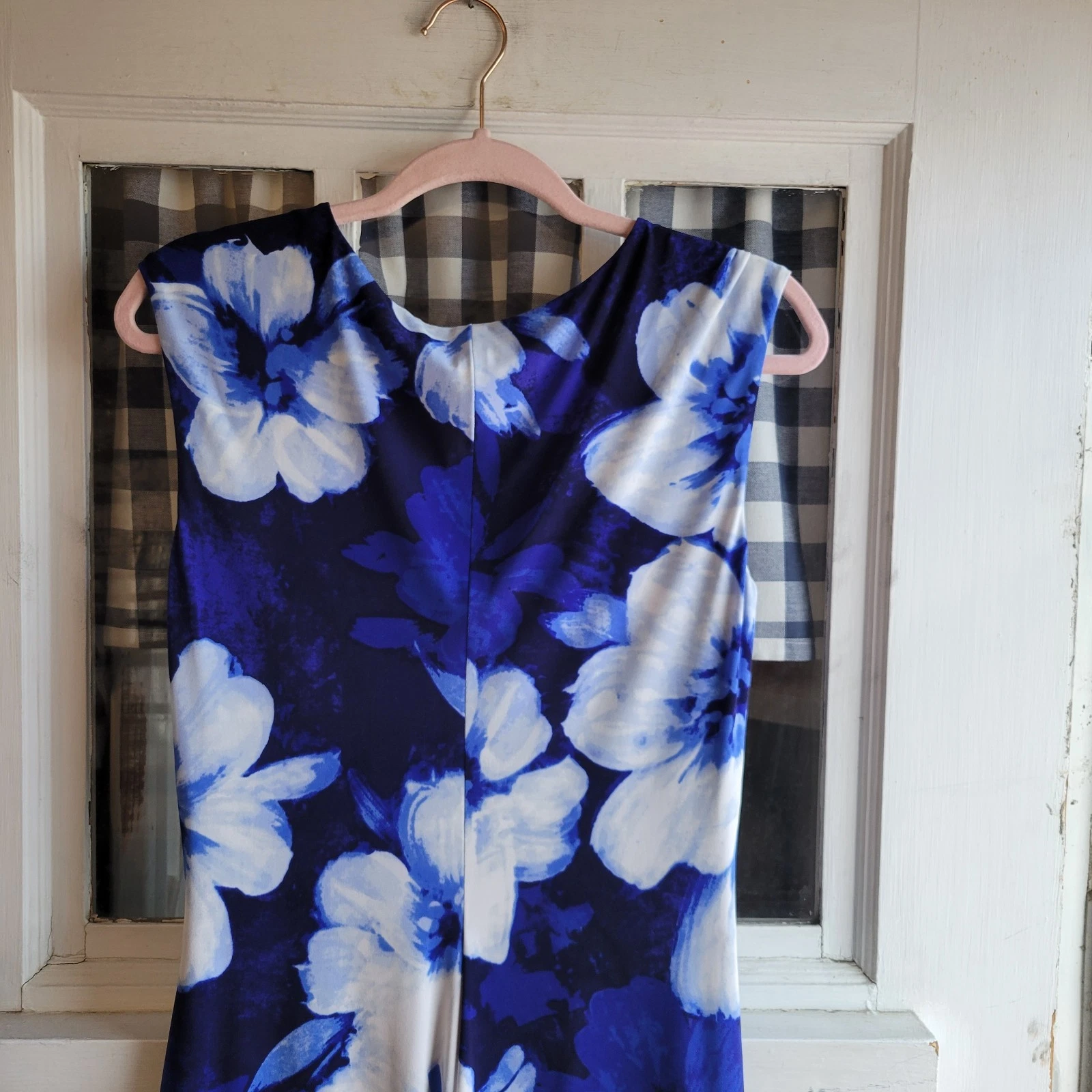 VETEMENTS Abito pullover donna Lauren Ralph Lauren blu bianco floreale senza maniche taglia 8