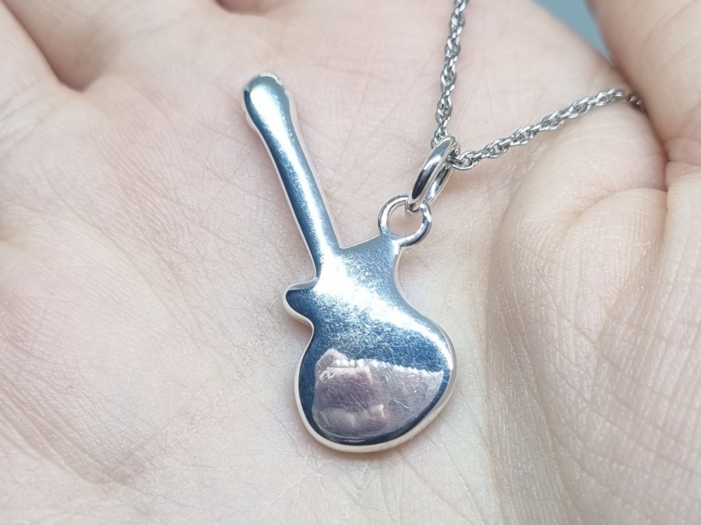 Signed Solid Sterling Silver Electric Guitar Inst… - image 7