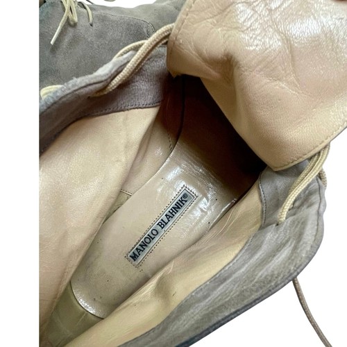 MANOLO BLAHNIK BOOTIES BERWICK WILDLEDER TAUPE GR. 6 STREETWEAR VIELSEITIG - Bild 5 von 12
