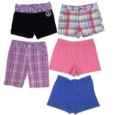 Girls Size 14/16 Shorts Lot Of 5 Justice SO Wonder Nation Casual Plaid Athletic
