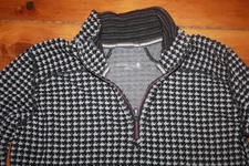 Smartwool  Womens Base Layer 1/4 Zip Black/White Houndstooth Shirt Size XL