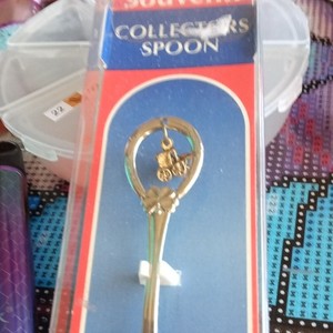 Souvenir Silver Tone Collector Spoon w/ Bicycle Charm Transportation Theme Metal
