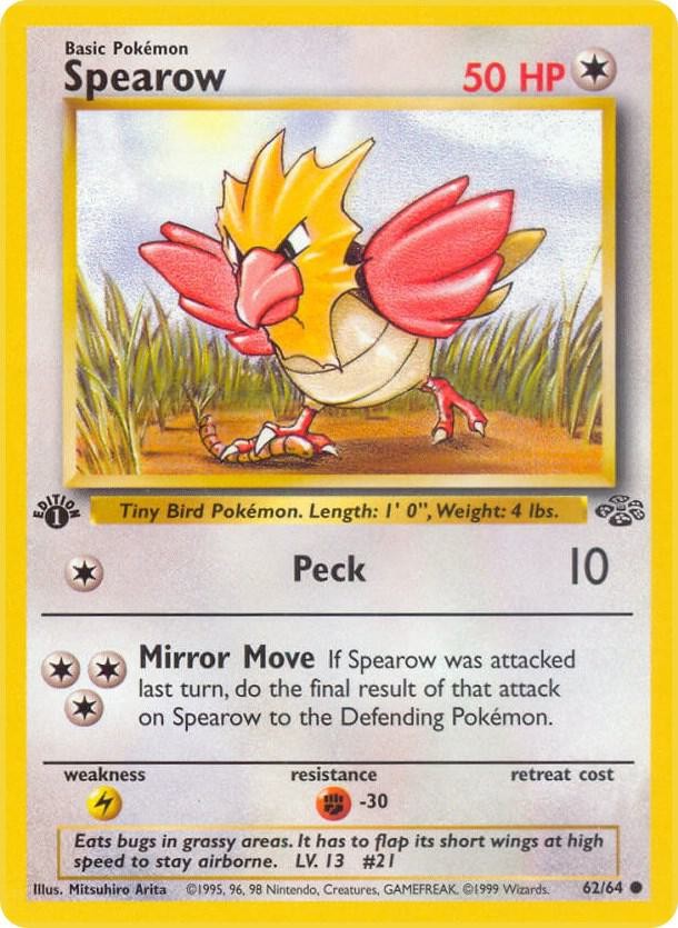 Spearow Unlimited Common Jungle 62/64 NM