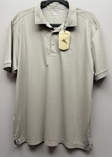 NEW Tommy Bahama Men s Short Sleeve Twill Beige Polo Shirt Sz. L