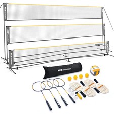 Haokelball 22FT Official Size Pickleball Badminton Volleyball Net Set Adjustable