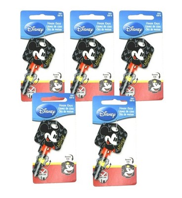 Lot of 5 Disney Hillman 87625 Brass KW1/KW10 Mickey Mouse Blank House Key