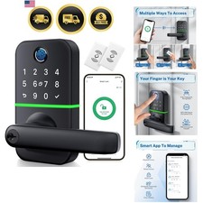 Keypad Smart Door Lock with Handle: Keyless Entry Fingerprint Lock - Digital ...
