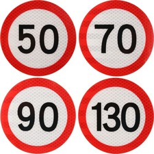 Set Geschwindigkeits Aufkleber reflektierend 50 70 90 130 km/h | 115mm