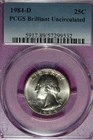 1984 D PCGS BRILLIANT UNC WASHINGTON QUARTER #B51615
