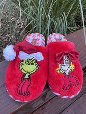 Grinch Cindy Lou Who Kids Slippers Size 11-12 Christmas Holiday Slip On