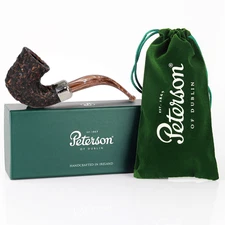 Peterson Pipes Derry Rusticated 05 Fishtail, 3mm, Bent Dublin Briar Tobacco Pipe