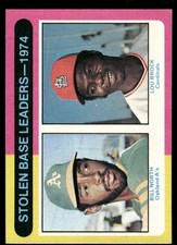 1975 Topps 1974 Stolen Base Leaders Bill North / Lou Brock LL #309