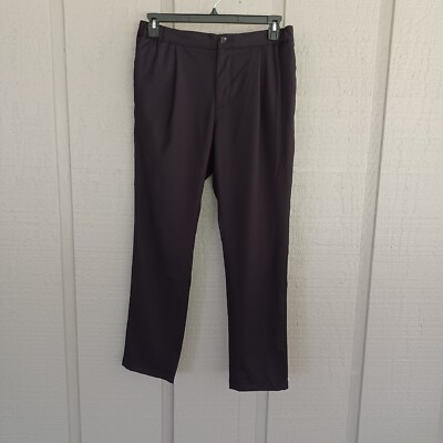 Open Edit Black Pants Mens Size M Pleat Front Elastic Back Waist