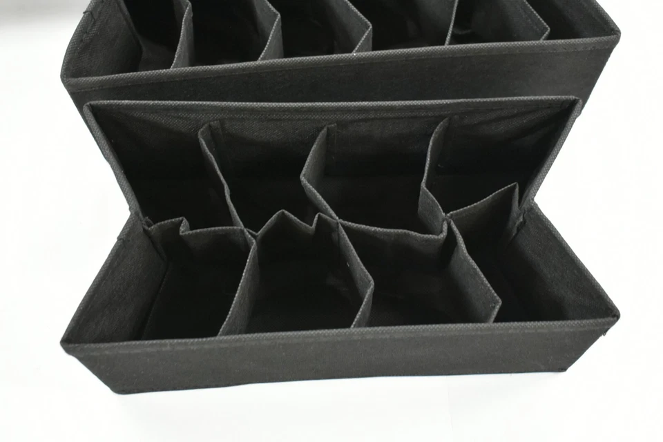 Sorbus Black Set Of 4 Foldable Drawer Dividers Moisture Proof Non Woven Fabric - Image 4 of 4