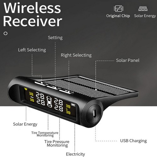 Car TPMS Tire tool pressure monitoring alarm Digital air system real time OEM - Picture 2 of 6
