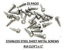 25  14 x 1" STAINLESS STEEL Self-Drilling Sheet Metal TEK Screws Hex Washer HR