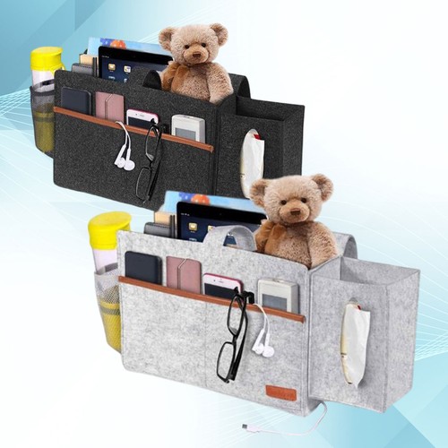Hanging Bedside Caddy Organizer With Remote Control Holder Storage For Sofa Bed - Picture 11 of 15