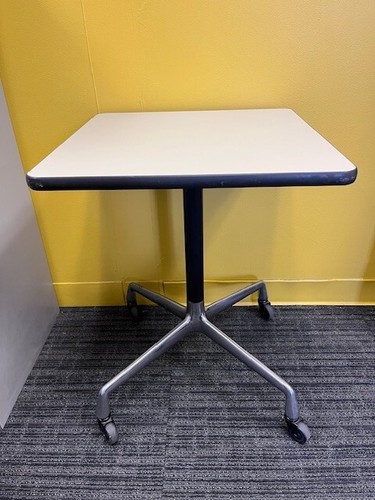 Vintage Herman Miller Eames MCM Square Rolling Side Task End Pedestal Table