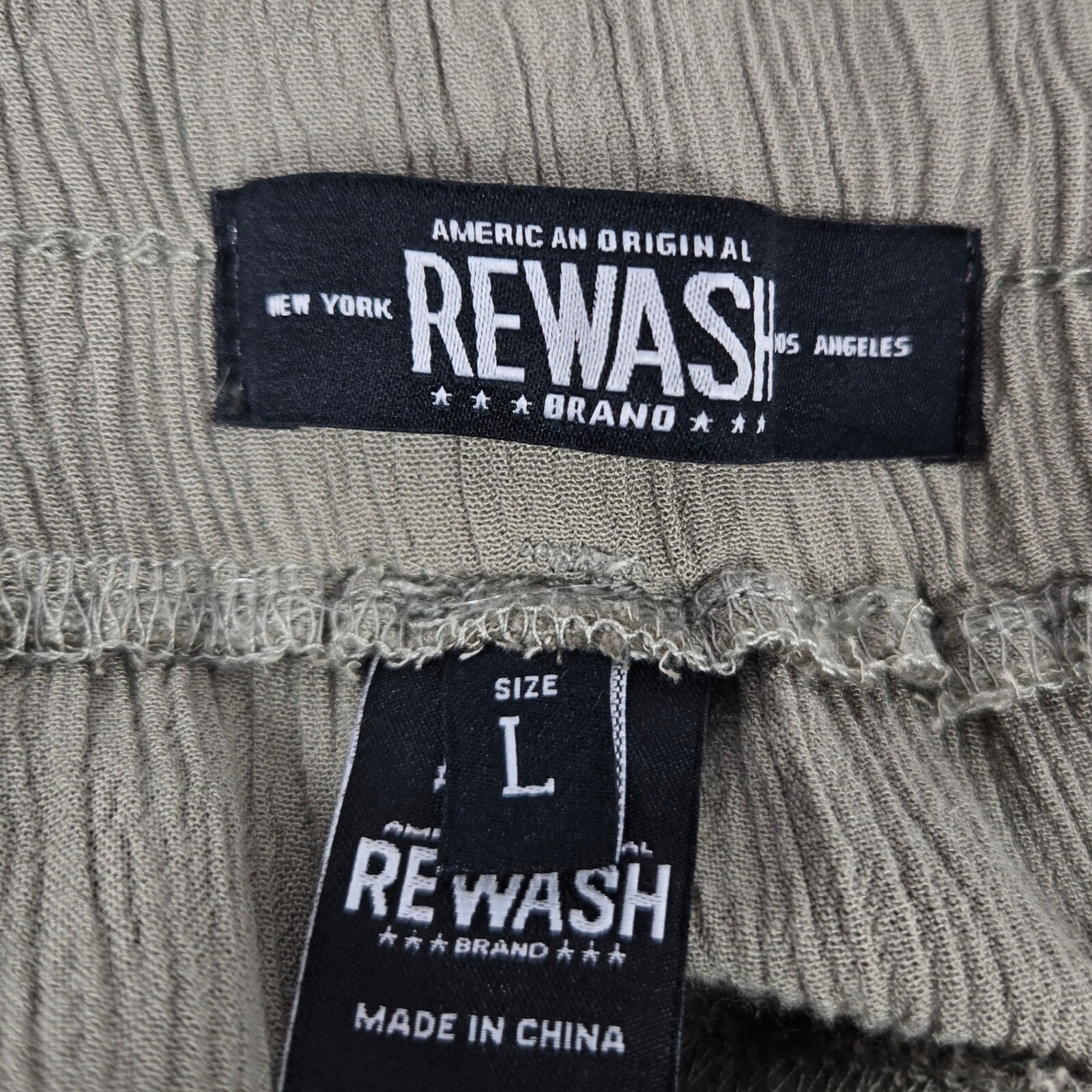 Rewash Gauze Pants Split Leg Wide Leg Flowy Comfy Casual Olive Green L Boho Chic