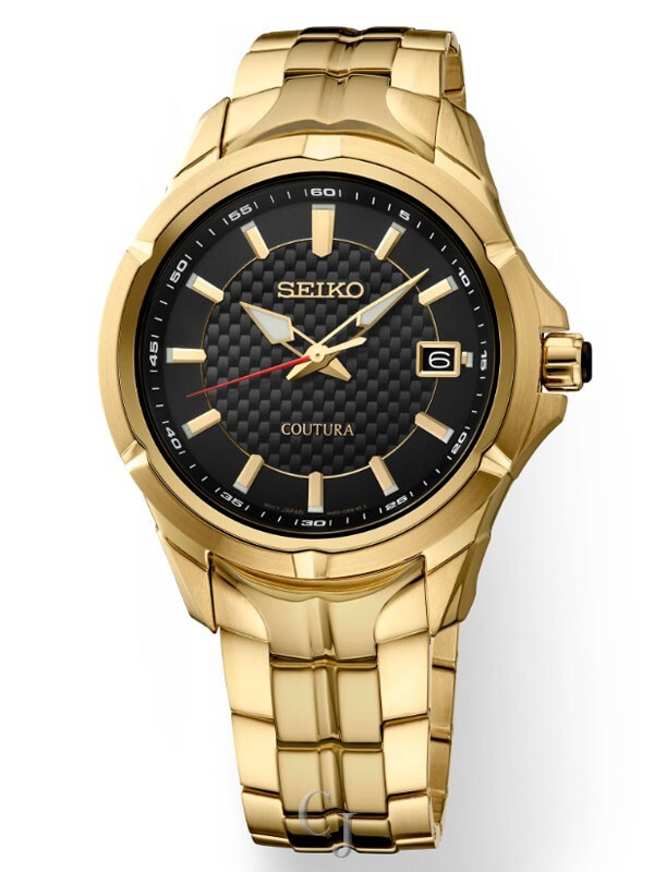 Seiko Coutura Black Dial Quartz Stainless Steel Men's Watch SUR566