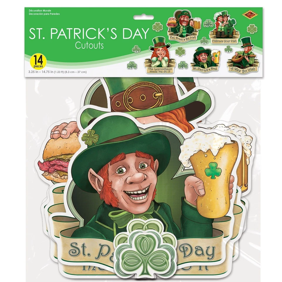 St Patrick's Day Leprechaun Wee Bit Irish Shamrocks镂空墙壁装饰 — 第 2/2 张图片