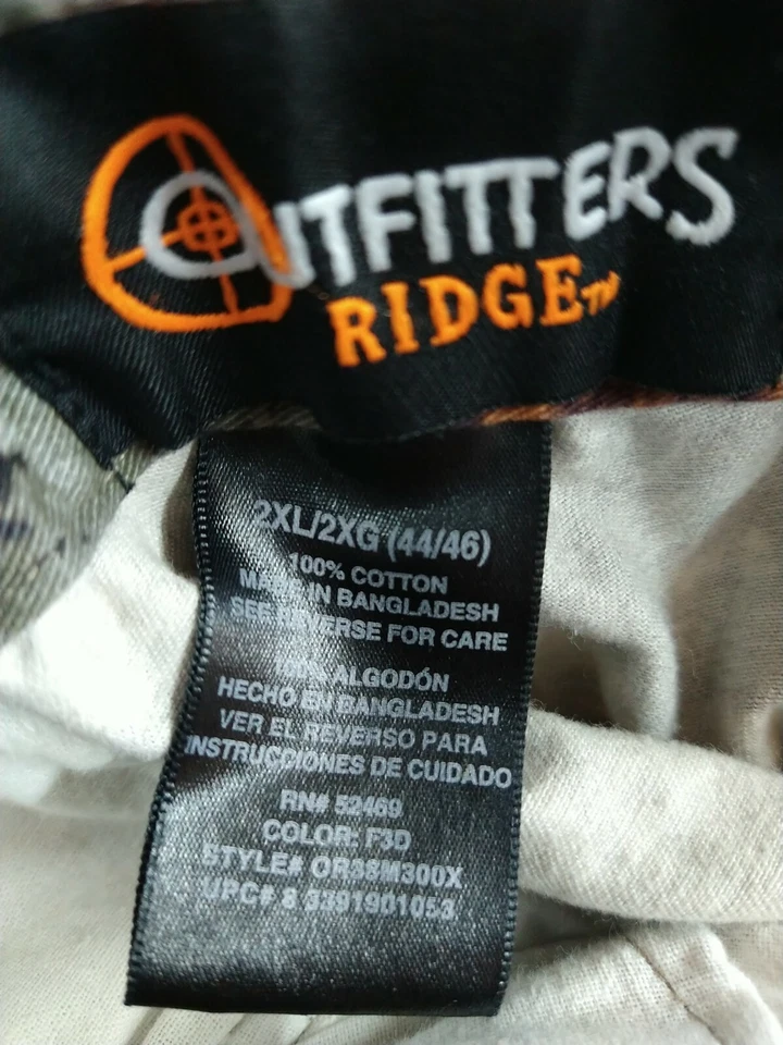 Outfitters Ridge Camo Drawstring Cuff Cargo Pants Mens Size XXLarge (44-46) - Image 3 of 4