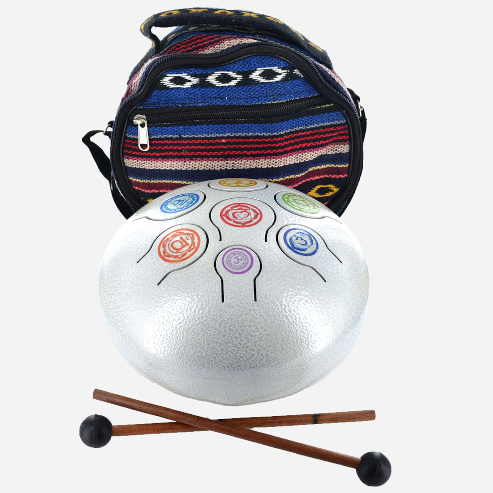 Happy Drum Mallet White Steel Tongue Drum 7 Note Spiritual Chakra