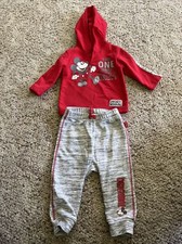 Mickey Mouse Disney Baby 2-Piece Hooded Shirt Sweatpant 3-6 Mos The One and Only
