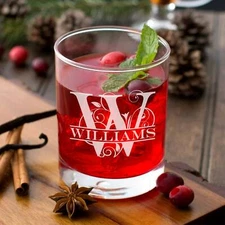 Custom Whiskey Glass - Personalized 11 oz Rocks Glass, Old-Fashioned Glass