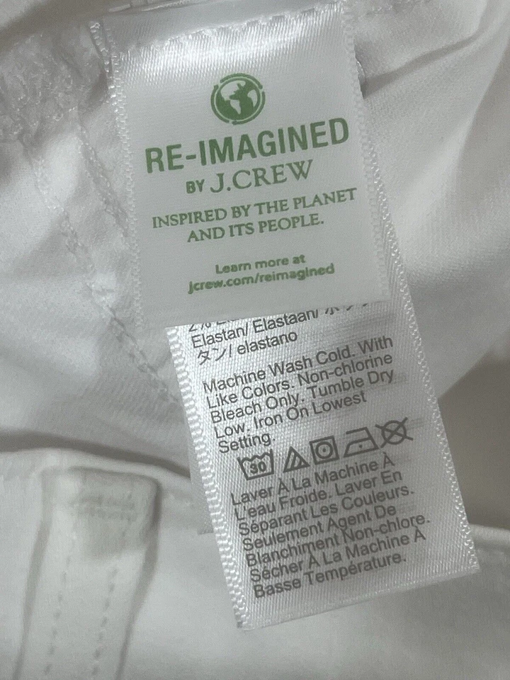 Pantalones cortos de jean de tiro medio J Crew para mujer talla 32 blancos de verano al aire libre Foto 2 de 4