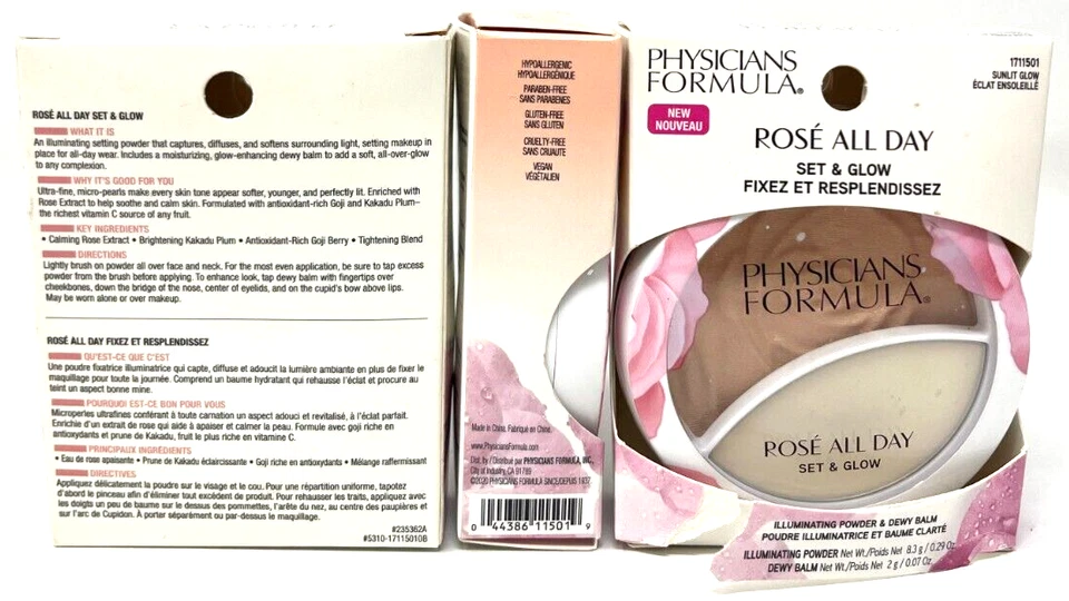 (3) Physicians Formula Rose All Day Set & Glow NIP 1711501 - Sunlit Glow - Image 3 of 3