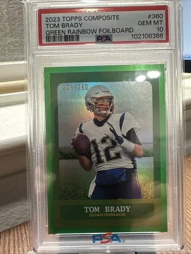 2023 Topps Composite Heritage Green Rainbow Foilboard #360 Tom Brady PSA 10