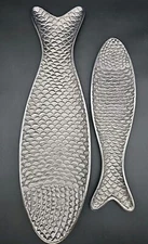 Mud Pie Fish Metal Serving Condiment Relish Snack Tapas Tray Serving Dish 