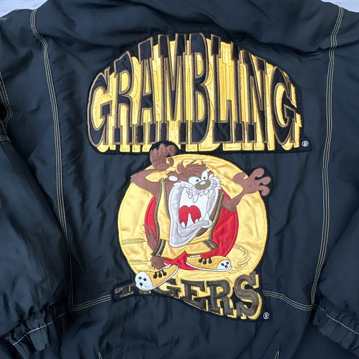 90's VINTAGE GRAMBLING UNIVERSITY 革スタジャン Vintage 90s NCAA Grambling State University Tigers Louisiana Taz